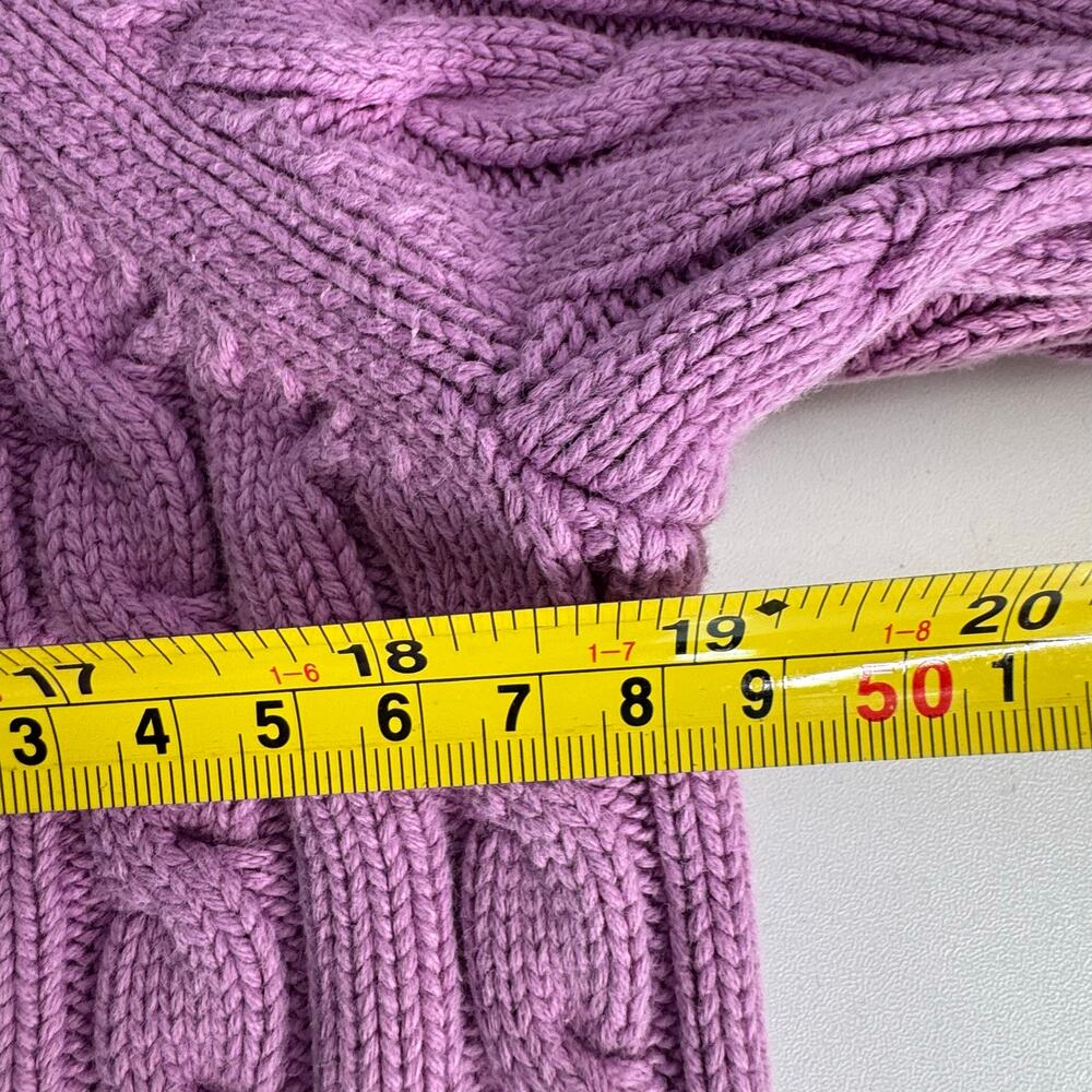 Vintage LL Bean 100% Cotton Sweater Cable Knit Fisherman Pink Women’s XL - Picture 6 of 7